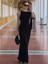 Vestido Largo de Gala Elegante Ajustado con Detalle Drapeado