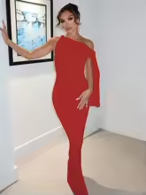 Vestido Largo de Gala Elegante Ajustado con Detalle Drapeado